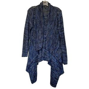 Torrid Open Front Cardigan Knit Sweater Blue White Black Womens Size 00